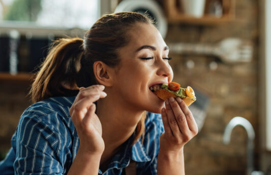 She chooses healthy food as her lifestyle!